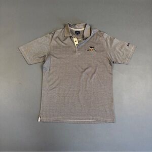 Burberry Golf Gray Polo Cotton Shirt with Stone9Crows Logo Men’s Size M